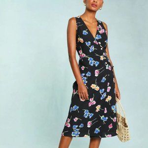 ROUJE Gabina Wrap Dress Black 34 XS Jeanne Damas NWT